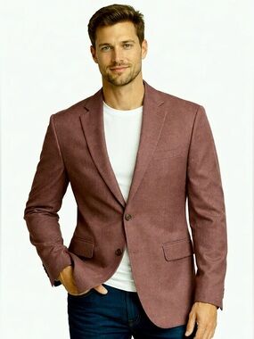 Stafford Men's Burgundy Blazer, Classic Fit Tailored Jacket, 40 Regular, NWT